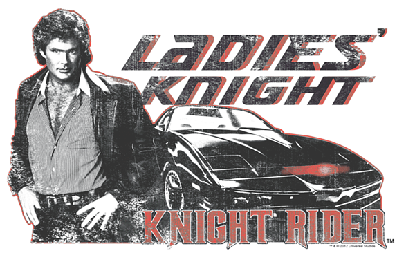 KNIGHT RIDER 80s LADIES KNIGHT Greeting Card by Fred Oxley