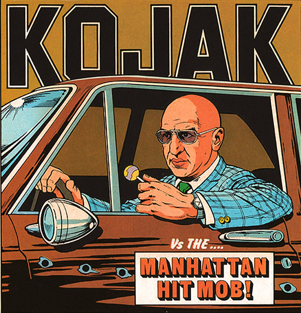 Kojak Vintage Retro TV Detective Cop Show 70s Greeting Card by Joel Connor