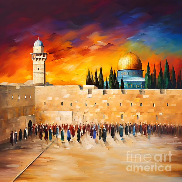 2024 Orginial painting of Western Wall Kotel