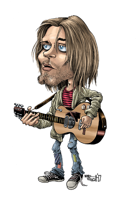 Kurt Cobain Cartoon Sticker