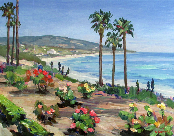 Robert Gerdes - Laguna Beach Roses by the Sea
