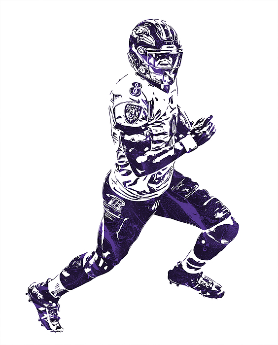 Lamar Jackson Baltimore Ravens Abstract Art 1 Greeting Card by Joe Hamilton