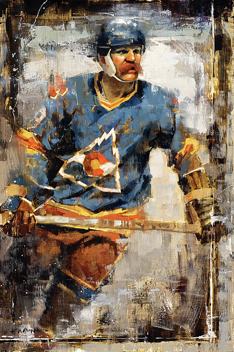 Lanny McDonald Colorado Rockies Hockey Greeting Card by J Markham