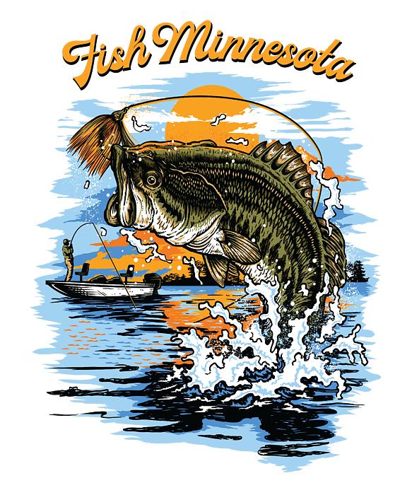 Largemouth Bass Fishing Graphic graphic Fish Minnesota Canvas