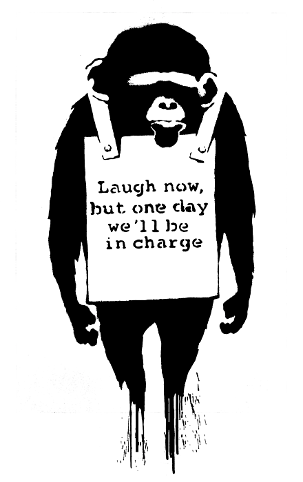 Laugh Now But One Day We'll Be In Charge Chimp T-Shirt by My