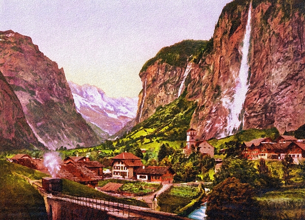 Joe Vella - Lauterbrunnen Valley, Jungfrau and Staubbach Falls, Bernese Alps, Lauterbrunnen, Bern, Switzerland.