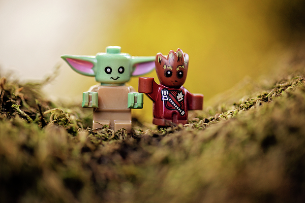 LEGO Baby Yoda And Baby Groot Greeting Card by Matt McDonald