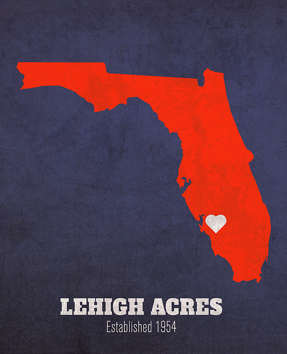 Lehigh Acres Florida City Map Founded - Lehigh Acres Florida City Map Founded 1954 University Of Florida Color Palette Design Turnpike 