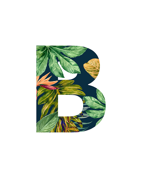 Letter B - Jungle Theme - Tropical Plants Greeting Card For Sale By The ...