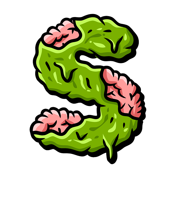 Letter S Graffiti Alphabet, S Typography Green letter S, Zombie Letter S  Sticker