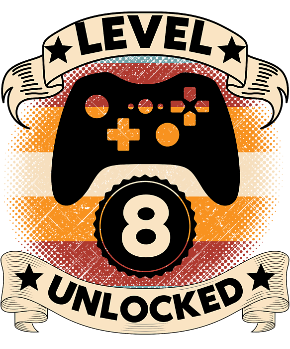 Level 8 Unlock - 8th Birthday Graphic by TeafDiv · Creative Fabrica