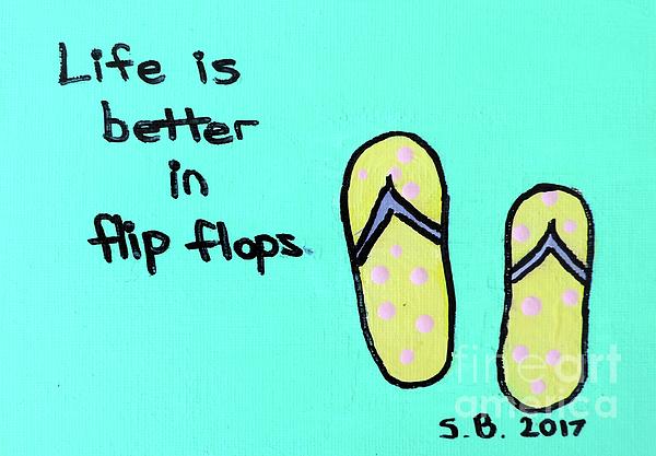 Life is better in Flip Flops Yoga Mat by Sean Brushingham - Pixels