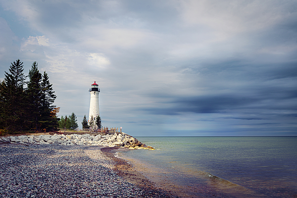 The Crisp Point Lighthouse on Lake Superior Bath Towel by Doug