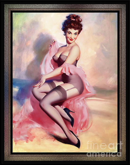 Lingerie Pin Up Girl By Bill Medcalf Pin Up Girl Vintage Art Beach Towel By Xzendor7 Pixels