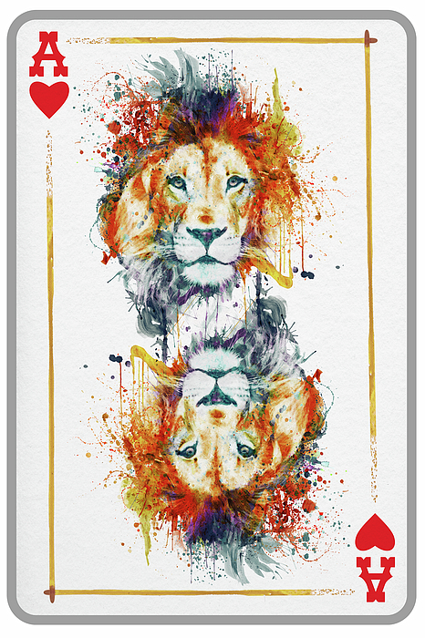 Marian Voicu - Lion Head Ace of Hearts Playing Card