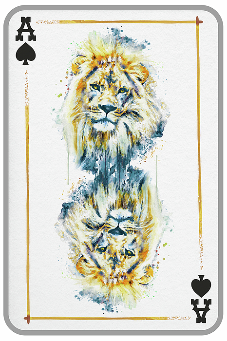 Marian Voicu - Lion Head Ace of Spades Playing Card