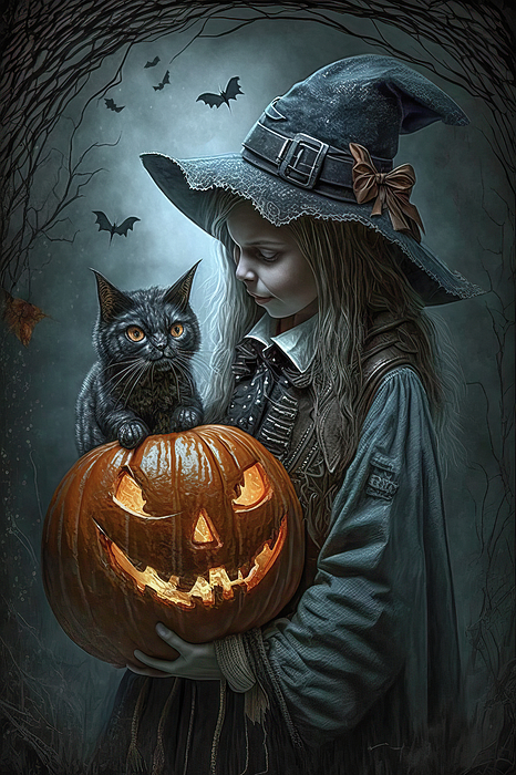 Little Witch, Big Pumpkin Jigsaw Puzzle by Harold Ninek - Pixels