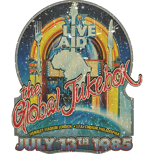 Live Aid Global Jukebox 1985 Greeting Card by Live Aid Global Jukebox 1985 Live Aid Global Jukebox 1985 Greeting Card by Live Aid Global Jukebox 1985