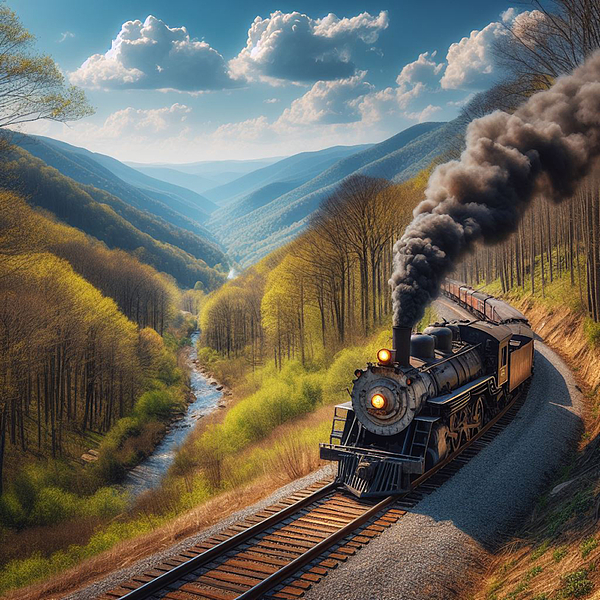 Sandi OReilly - Locomotive Train In The Blue Ridge Mountains