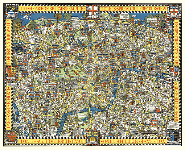 London Cartoon Map Tote Bag by Gary Grayson - Pixels