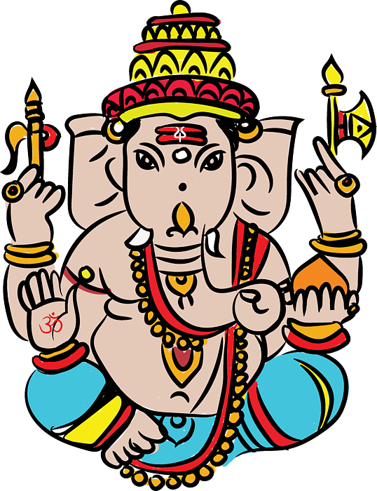 lord Ganesha colorful art Fleece Blanket by Kartick Dutta Pixels