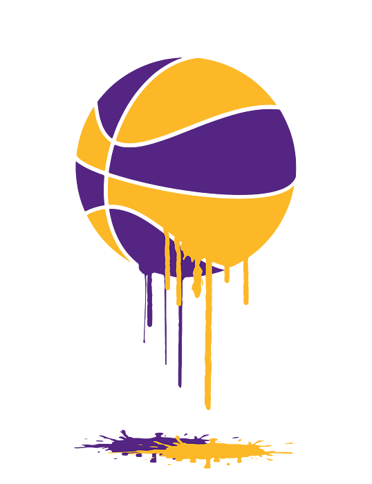 Los Angeles Lakers Dripping Basketball Shirt And Poster T-Shirt by Joe  Hamilton - Pixels