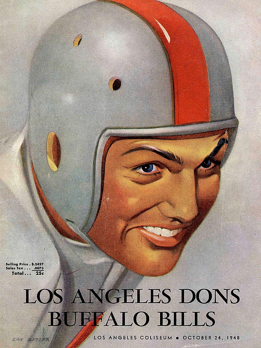 Los Angeles Rams Vintage Program T-Shirt by Joe Hamilton - Pixels