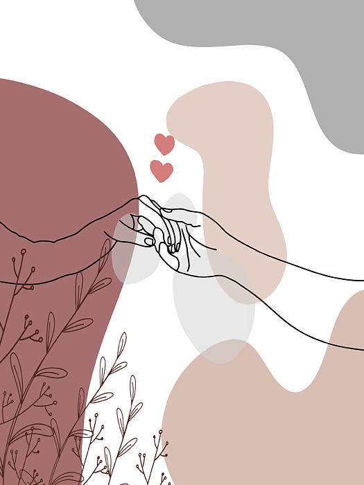 Premium Vector  Illustration line drawing a hand making promise as a  friendship concept loving couple holding hands