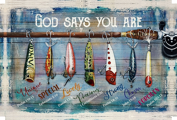 Love Fishing Bait God Says You Are Wall Art Canvas - Canvas Prints iPhone  Case by Robert Christiansen - Pixels