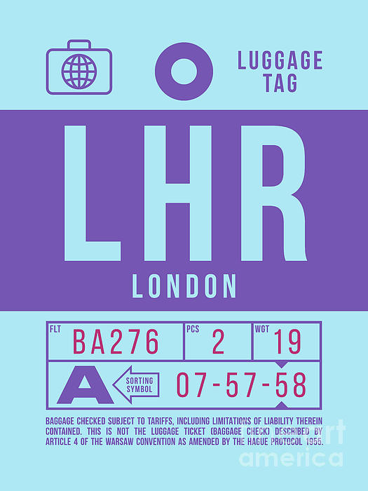 Organic Synthesis - Luggage Tag B - LHR London England UK
