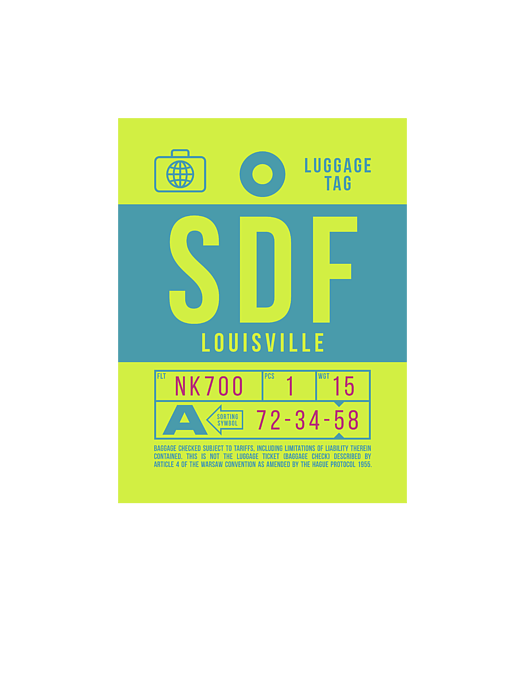 Luggage Tag A - SDF Louisville Kentucky USA Kids T-Shirt by