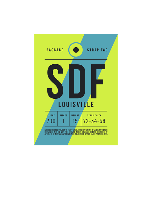 Luggage Tag A - SDF Louisville Kentucky USA Kids T-Shirt by