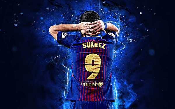 Luis Suarez Back View Fcb La Liga Barcelona Fc Uruguayan Footballers Suarez Barca Football Stars Neo Adult Pull Over Hoodie For Sale By Phelp Shawkins