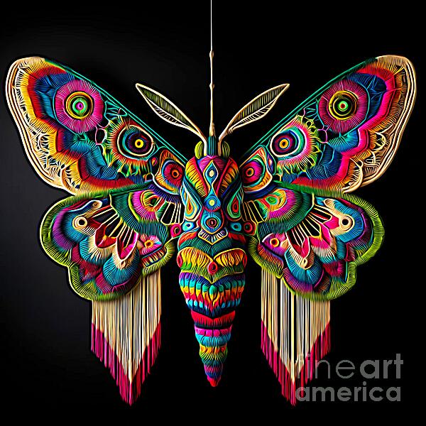 Rose Santuci-Sofranko - Macrame Look Hummingbird Moth Expressionist Effect