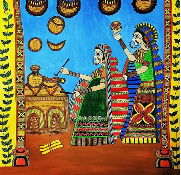 JayaSkills Madhubani Painting / Mithila Art Original Hand Made Laminated Madhubani  Painting of Single Fish | Madhubani Art Pencil Sketch Drawing | Painting  for Wall, Living Room, Bedroom, Office, Home Decoration Acrylic