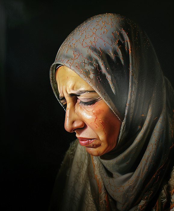 Fabrizio Terzi - Madre che piange nel buio di Gaza