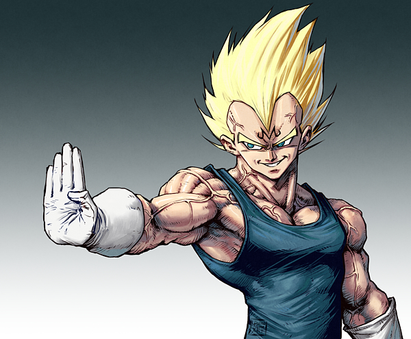 Majin Vegeta battle damaged by DBart - DB art site - Drawings &  Illustration, Entertainment, Television, Anime - ArtPal