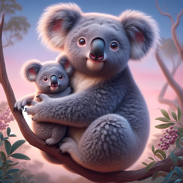Karen A Wise - Mama Koala with Baby