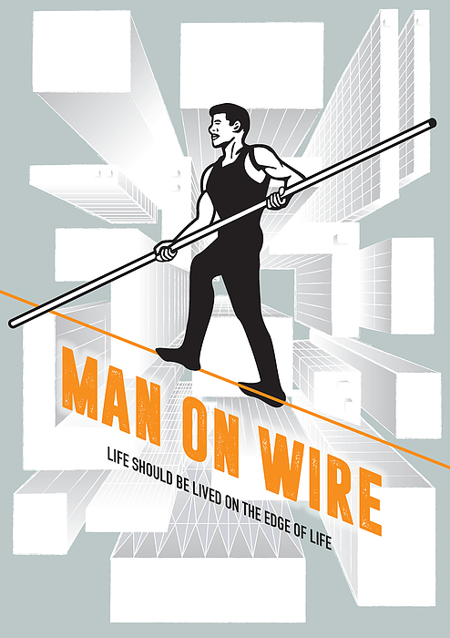 Man on Wire - Alternative Movie Poster Spiral Notebook by Movie