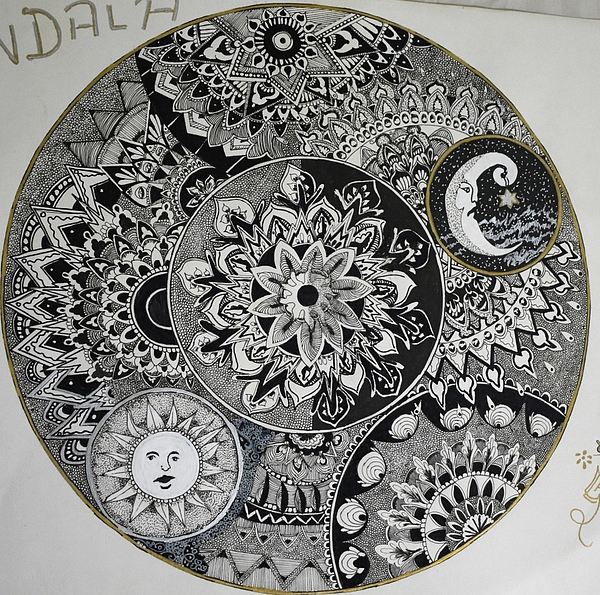 Tri Shaded Mandala Art Notebook by Richa S