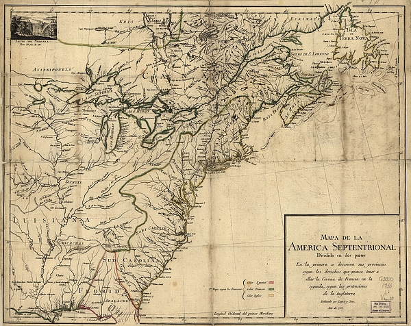 Mapa de la America Septentrional dividido en dos partes. En la primera ...