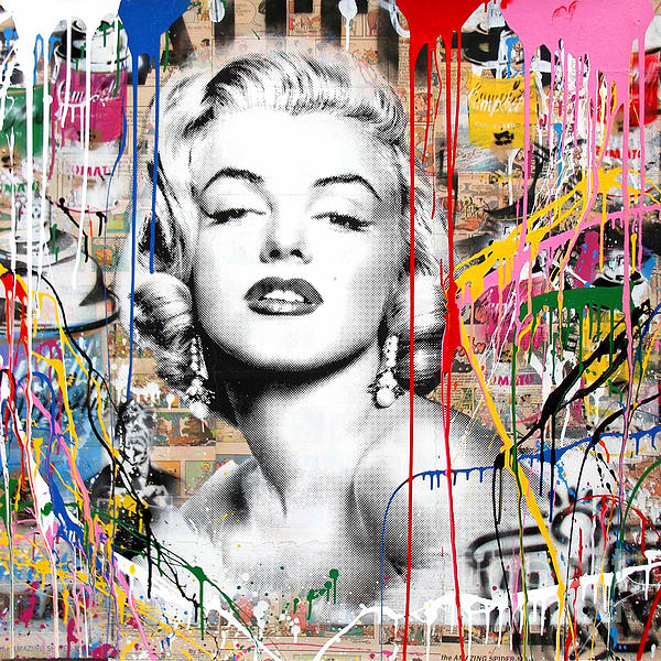 Marilyn Monroe - Colorful Pop Art Iconography Graffiti-inspired