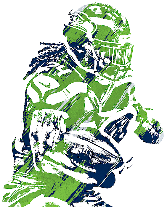 marshawn lynch SEATTLE SEAHAWKS OIL ART Fleece Blanket by Joe Hamilton -  Pixels