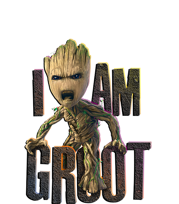 Marvel Guardians Vol2 I AM GROOT Cute Angry Graphic Tote Bag by