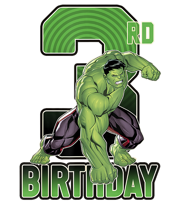 Marvel Hulk Smash 3rd Birthday Graphic1 Greeting Card by Leinab Jacob