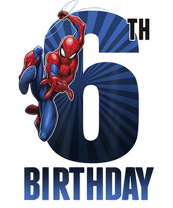 Marvel Boy's Spider-Man Swinging 5th Birthday T-Shirt Blue