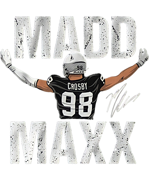 Maxx Crosby Football Paper Poster Raiders - Maxx Crosby - Sticker