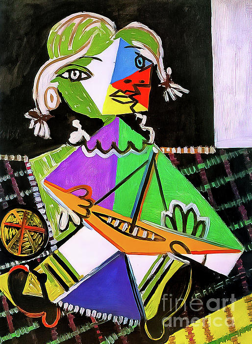 Maya With Boat by Pablo Picasso 1938 Greeting Card by Pablo Picasso