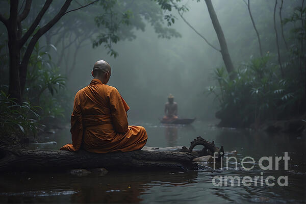 Michelle Meenawong - Meditating Monk