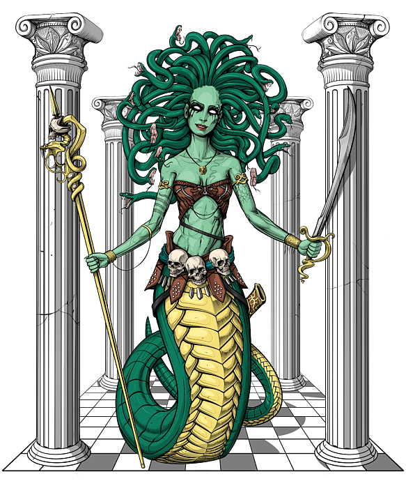 The Gorgons - Art Print - Medusa - Witchcraft - Dark Goddess